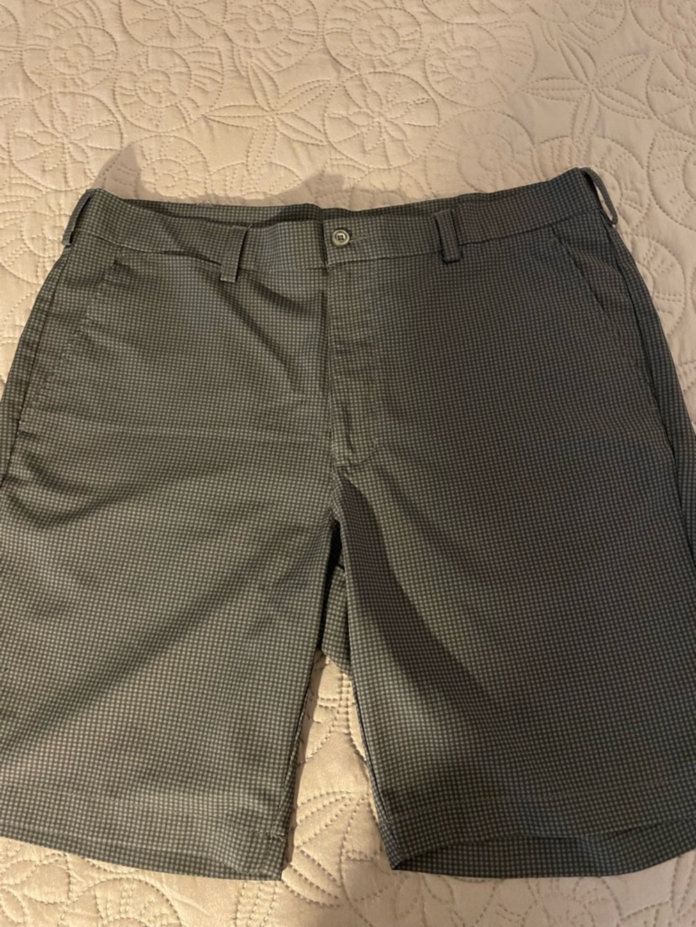 PGA Tour Black and Gray Micro-Check Golf Shorts